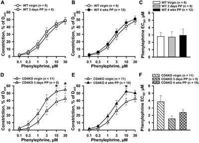 Deficiency in CD4 T Cells Leads to Enhanced Postpartum Internal Carotid Artery Vasoconstriction in Mice: The Role of Nitric Oxide